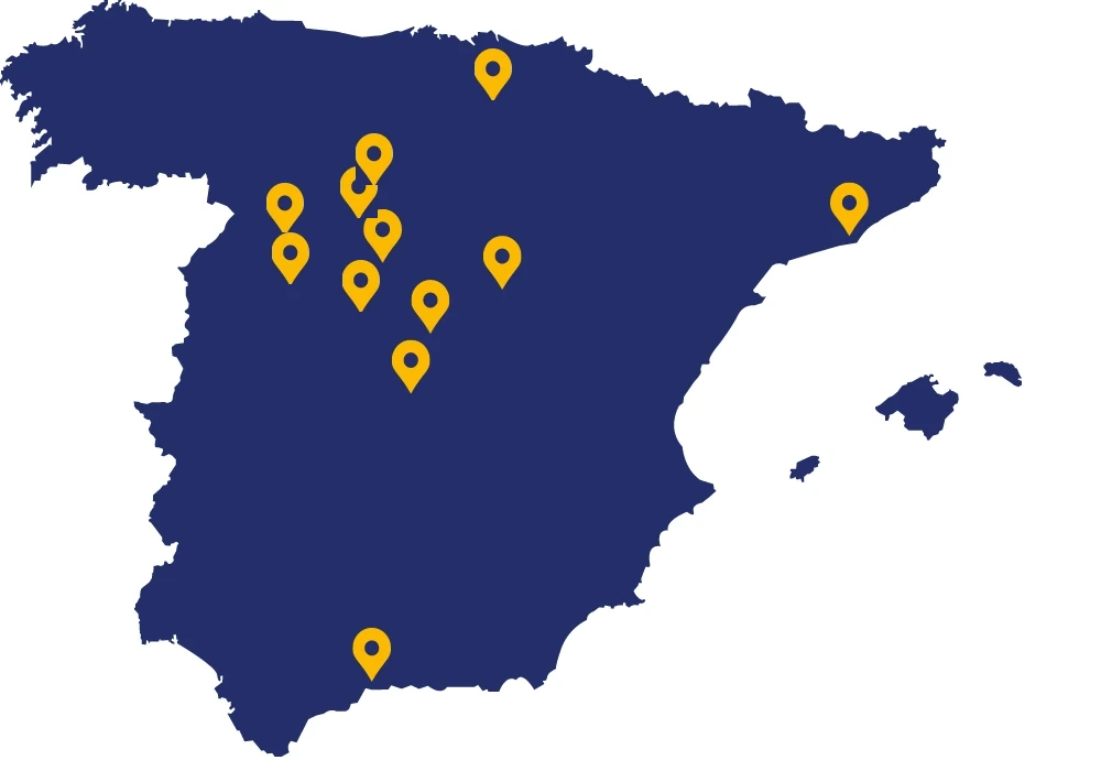 Mapa de delegaciones de Gracias Paco en España